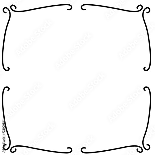 Hand drawn frames. Isolated on white background.