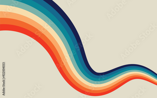 Colorful abstract retro rainbow background featuring vibrant lines