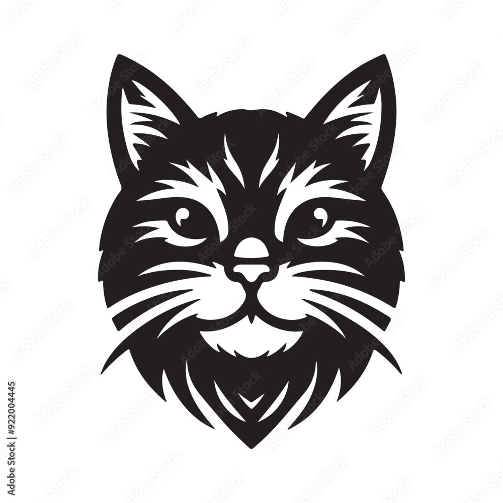 Animal face silhouette vector style with white background Animal face silhouette vector style with white background