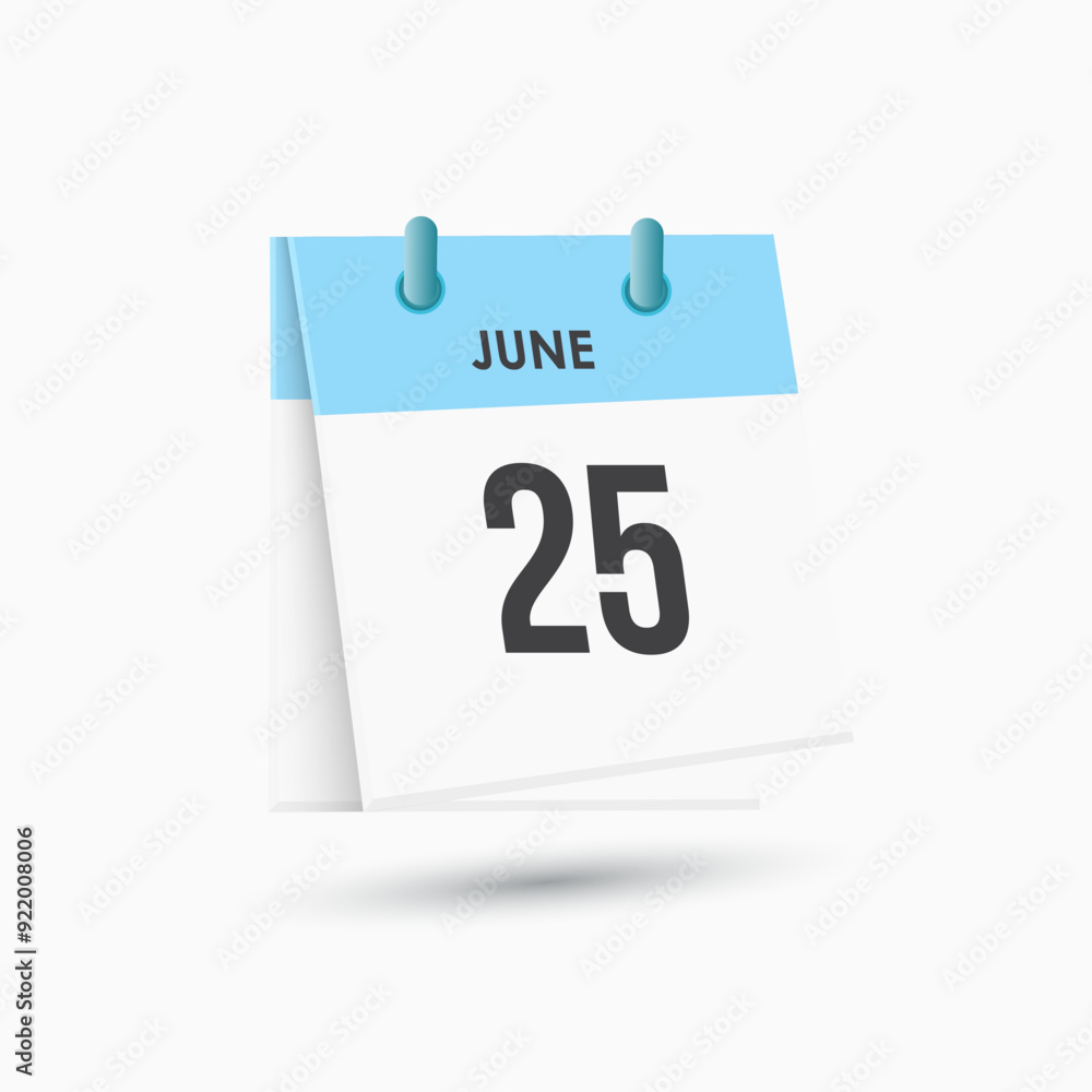 June 25 - calendar and Time planner. Daily Calendar Icon reminder. Vector Illustration. June 25 - calendar and Time planner. Daily Calendar Icon reminder. Vector Illustration.