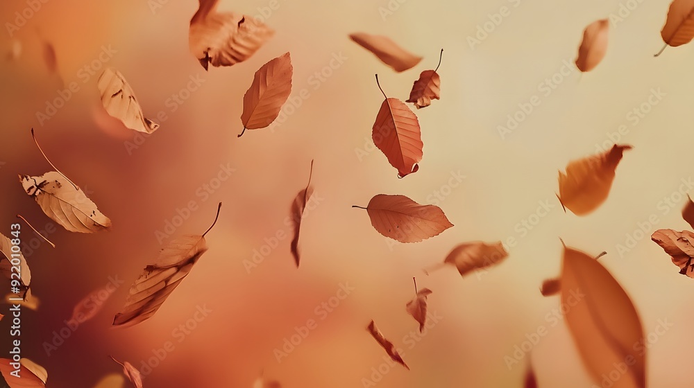Autumn leaves gently falling with a warm, soft background glow. Autumn leaves gently falling with a warm, soft background glow.