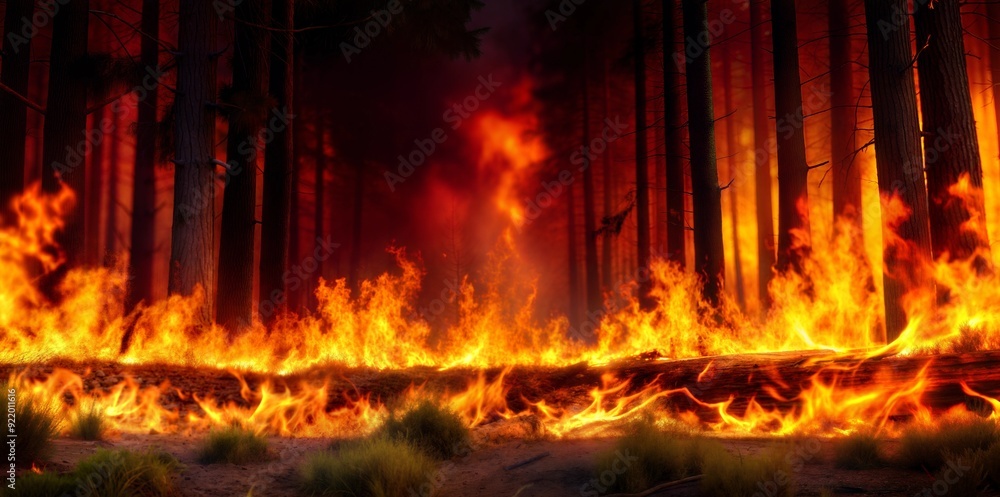 Forest fire environmental disaster concept visualization Forest fire environmental disaster concept visualization