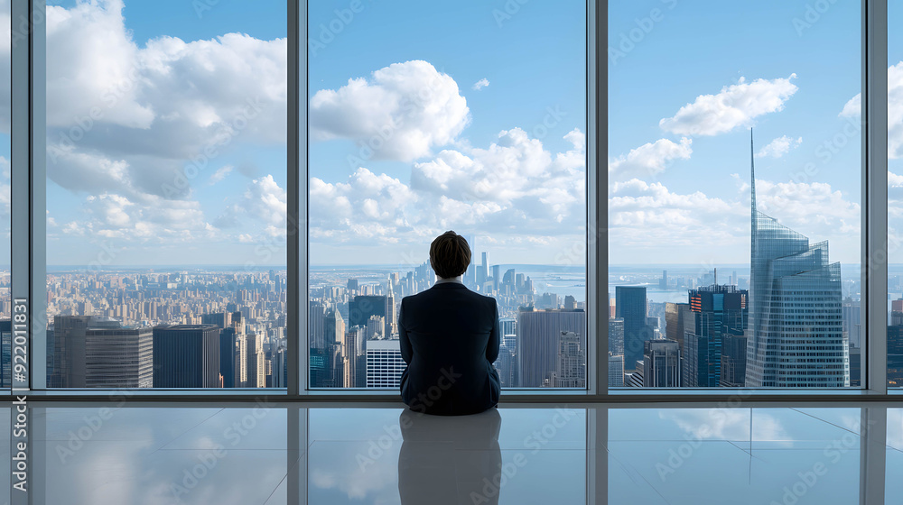 Fototapeta premium Visionary leaders and executives look ahead, imagination and focus in goals and success.