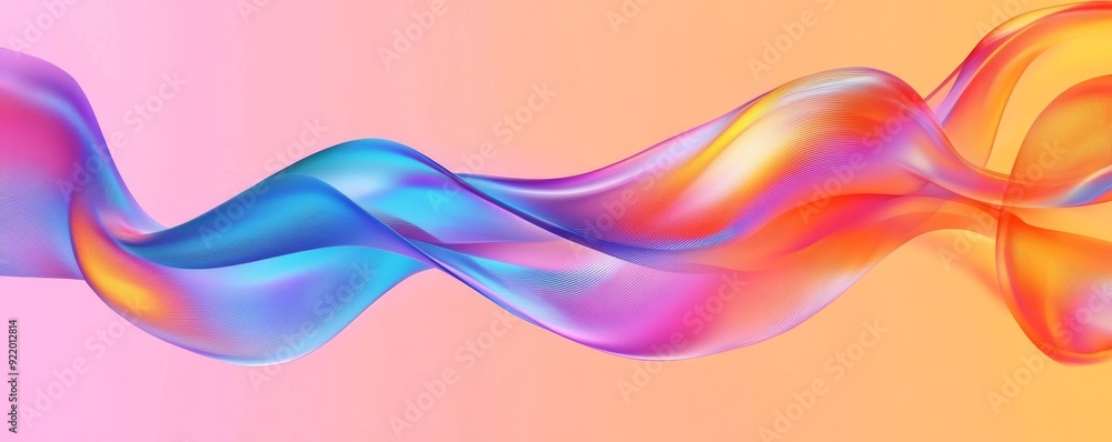 Fototapeta premium Abstract colorful wave flowing on gradient background