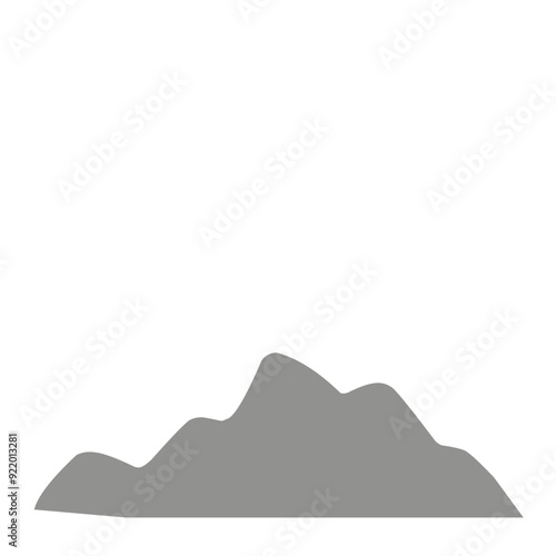 Mountains silhouettes on the white background