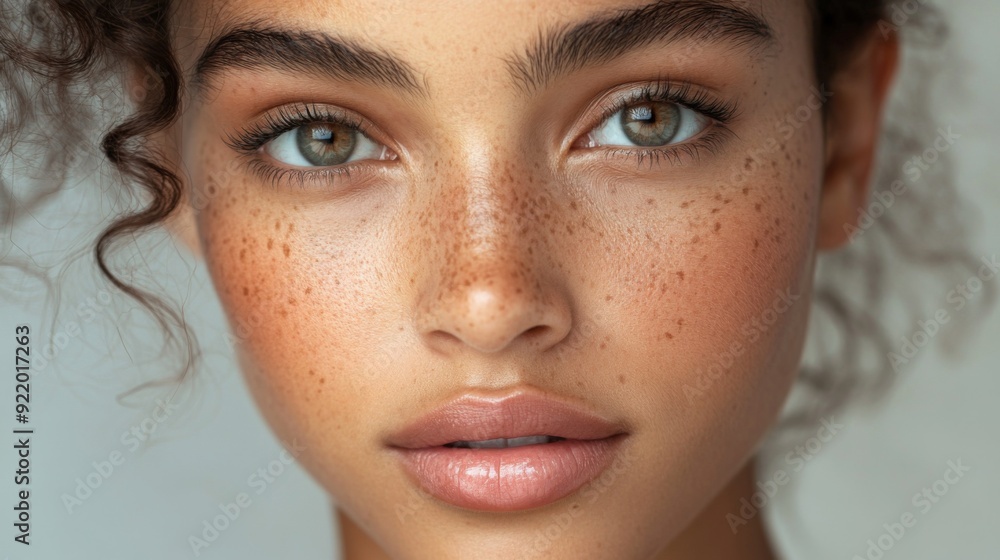 A close-up of a young woman's face with a natural, glowing complexion, featuring soft, expressive eyes and a gentle smile, emphasizing beauty and confidence. A close-up of a young woman's face with a natural, glowing complexion, featuring soft, expressive eyes and a gentle smile, emphasizing beauty and confidence.