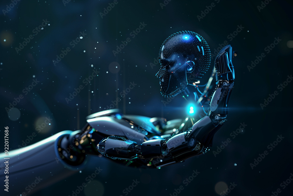 Abstract Virtual AI Brain Concept Background Abstract Virtual AI Brain Concept Background