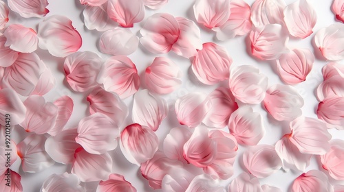 Elegant Cherry Blossom Petals Cascading Pattern - Light Pink and White Tones Illustration on White Background