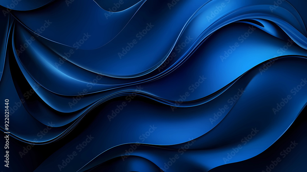 Fototapeta premium Sophisticated Blue: Curves and Waves in Dark Elegance