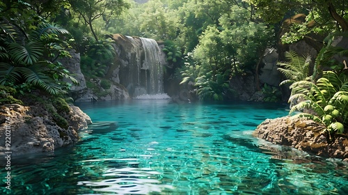 Fototapeta Naklejka Na Ścianę i Meble -  Beautiful waterfall in the jungle