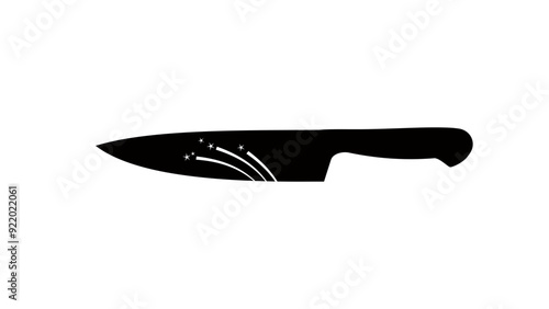 knife sharpening, black isolated silhouette