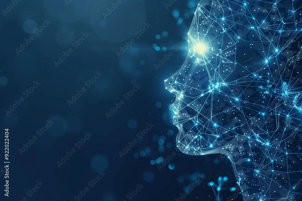 Abstract Virtual AI Brain Concept Background Abstract Virtual AI Brain Concept Background