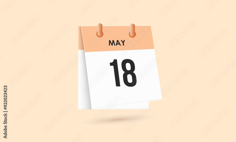May 18 - calendar and Time planner. Daily Calendar Icon reminder. Vector Illustration. May 18 - calendar and Time planner. Daily Calendar Icon reminder. Vector Illustration.