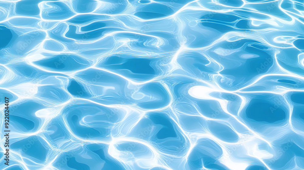 Fototapeta premium Light blue water, light ripples, pool background, water surface