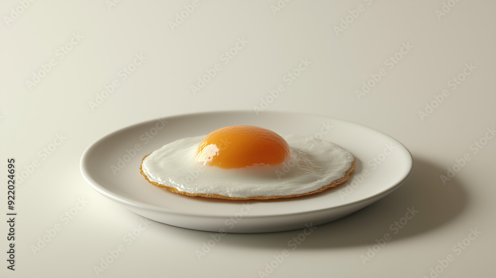 High-Resolution Fried Egg with Bright Yolk on Minimalist White Ceramic Dish, Clean Background, Modern Style, Ultra-Realistic Texture, Subtle Light High-Resolution Fried Egg with Bright Yolk on Minimalist White Ceramic Dish, Clean Background, Modern Style, Ultra-Realistic Texture, Subtle Light