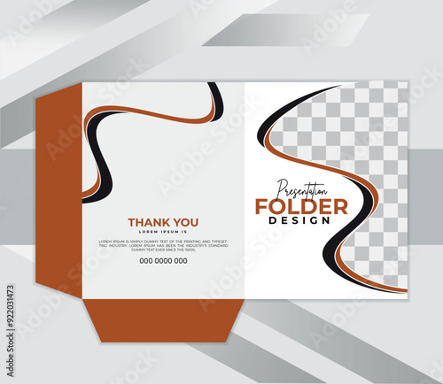 Professional modern presentation folder or creative file folder design template