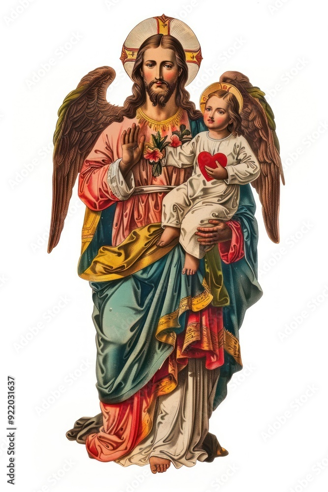 Fototapeta premium The Jesus Christ art archangel person.