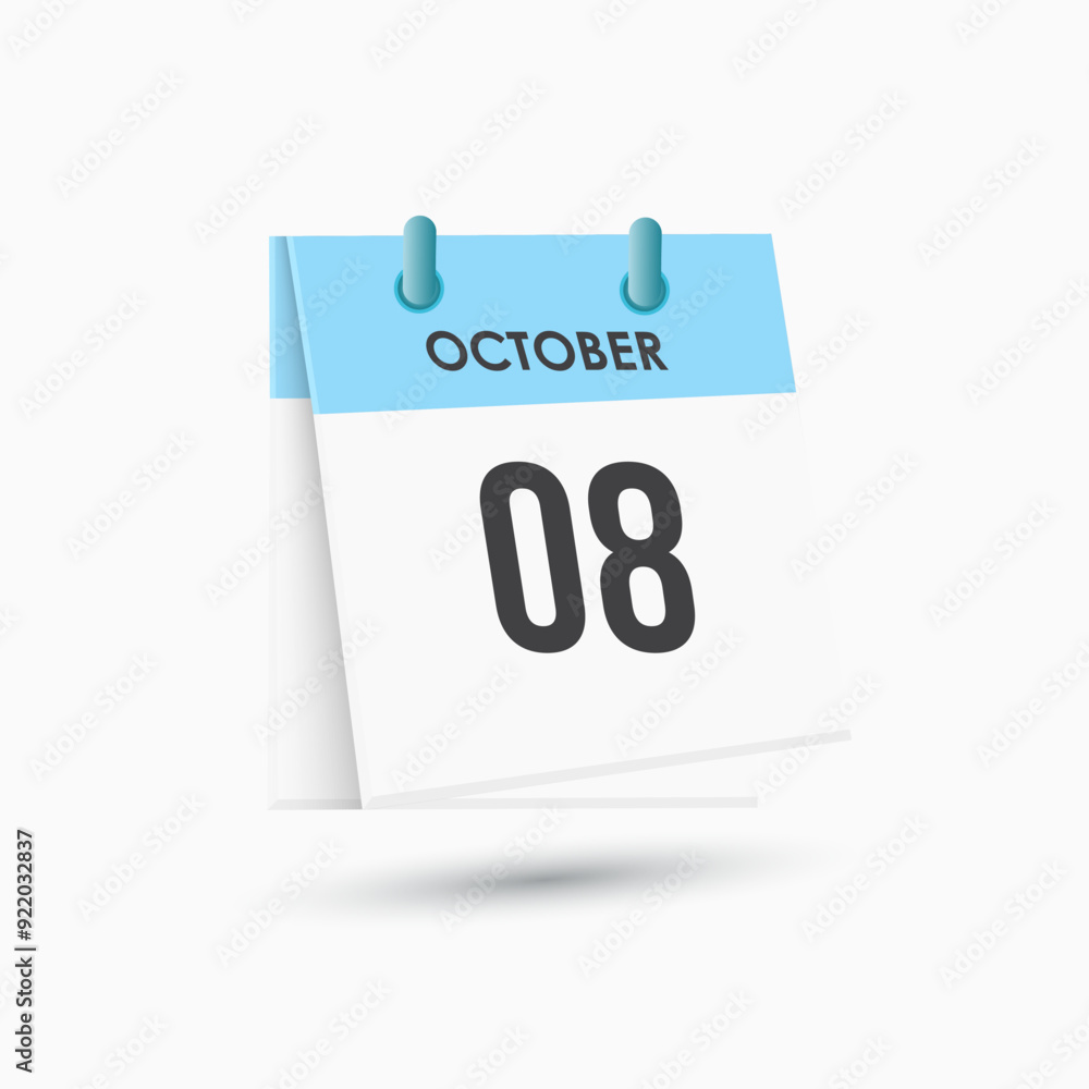 October 8 - calendar and Time planner. Daily Calendar Icon reminder. Vector Illustration. October 8 - calendar and Time planner. Daily Calendar Icon reminder. Vector Illustration.