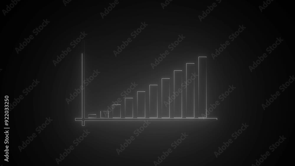 Animated growing arrow over graph bar. Infographic growth 2D object animation. Animated growing arrow over graph bar. Infographic growth 2D object animation.