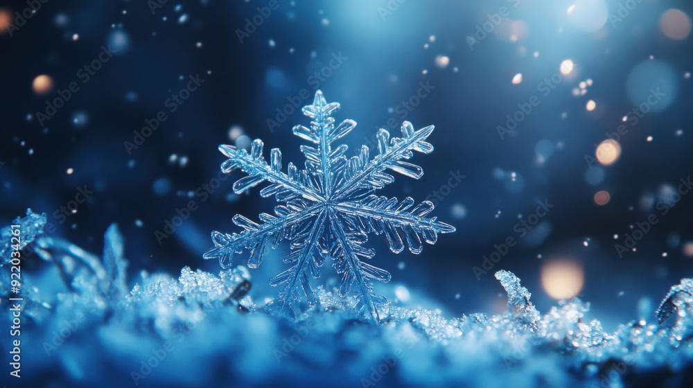 Blue snowflakes background with bokeh light for graphic design or wallpaper. Blue snowflakes background with bokeh light for graphic design or wallpaper.