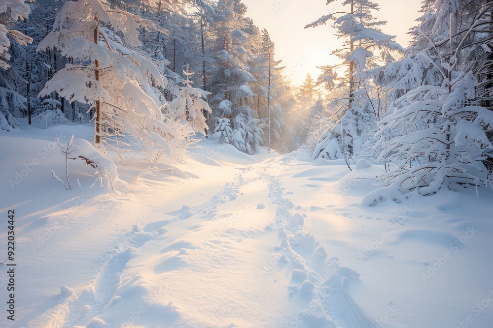 Obraz premium snow covered trees