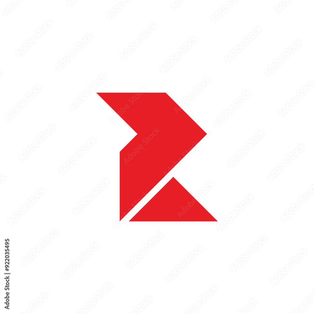 letter r simple geometric triangle arrow red logo vector letter r simple geometric triangle arrow red logo vector
