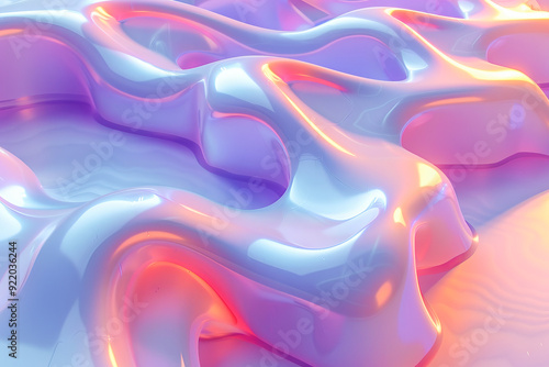 Wallpaper Mural Abstract pastel color fluid shape 3d background Torontodigital.ca