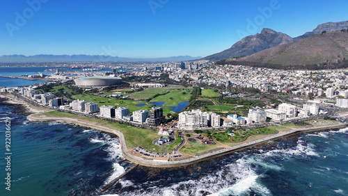 Green Point At Cape Town In Western Cape South Africa. Town Scenery. Coast Cityscape. Cape Town At Western Cape South Africa. Tourism Travel. Downtown Skyline.