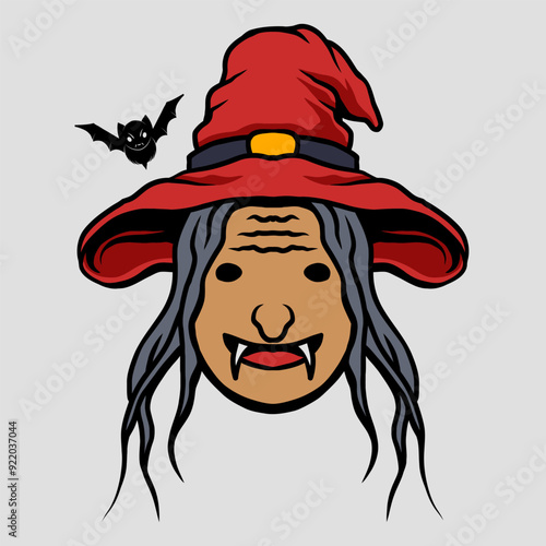 Halloween witch icon vector illustration