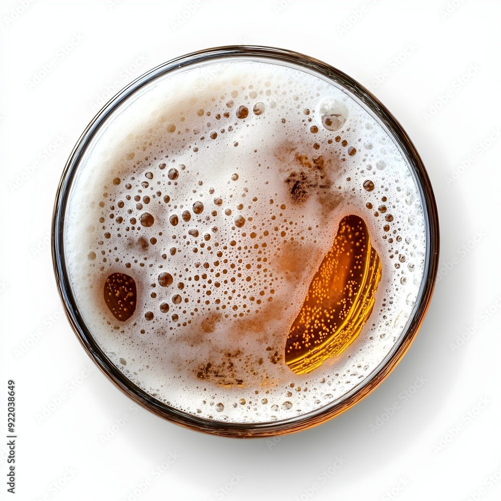 Freshly Poured Frothy Beer Beverage in a Glass on a Transparent Background Freshly Poured Frothy Beer Beverage in a Glass on a Transparent Background
