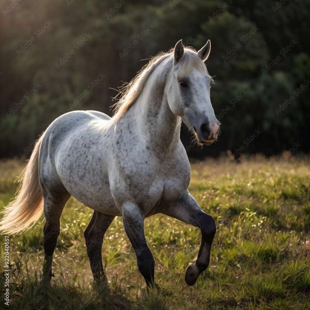 white horse in the field, white horse, horse rider, white horse in the field, white horse, horse rider,