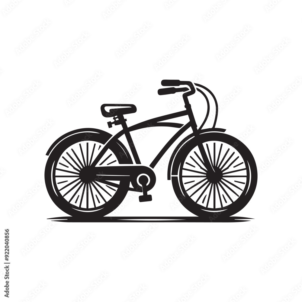 simple black and white bicycle vector silhouette. simple black and white bicycle vector silhouette.