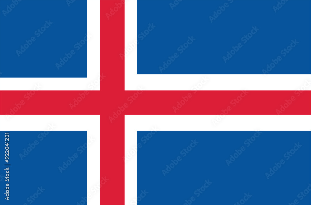 Obraz premium National flag of Iceland. Icelandic flag. Vector illustration.