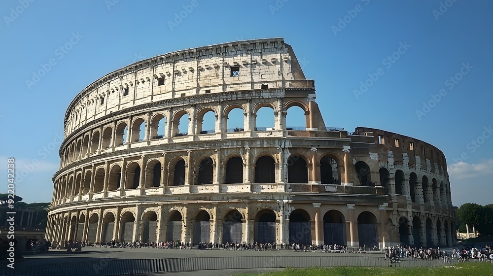 Obraz premium 81. **Ancient Roman architecture and vibrant urban life in Rome