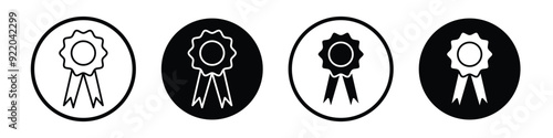 Recognition vector icon set black filled and outlined style. photo