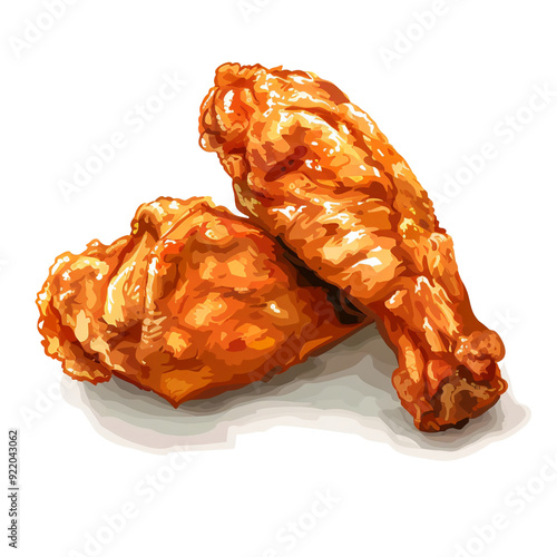 fast food crispy chicken fried isolated on transparent background
