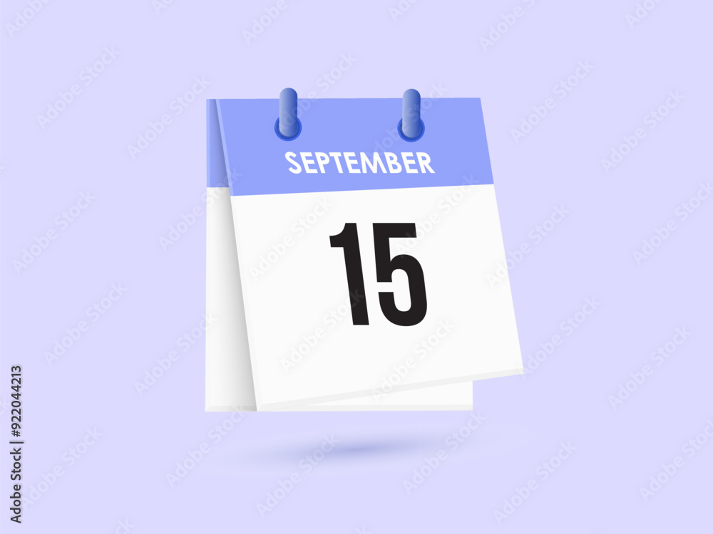 September 15 - calendar and Time planner. Daily Calendar Icon reminder. Vector Illustration. September 15 - calendar and Time planner. Daily Calendar Icon reminder. Vector Illustration.