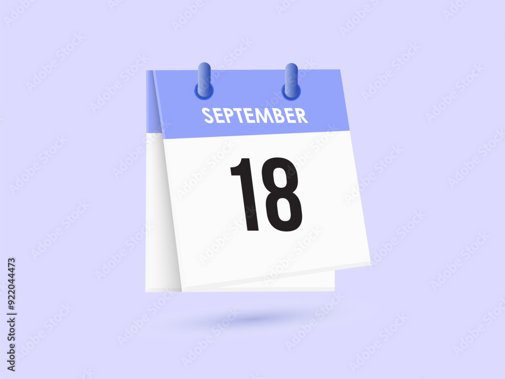 September 18 - calendar and Time planner. Daily Calendar Icon reminder. Vector Illustration. September 18 - calendar and Time planner. Daily Calendar Icon reminder. Vector Illustration.