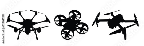 The set of silhouettes of quadrocopters.
