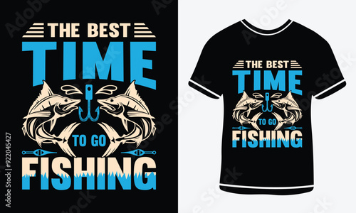 
The best time to go fishing t shirt design, vector T-shirt,  Graphic template, fish man, Fishing text t- shirt design Free Vector3.eps, Fishing T-shirt Design Template, Print.