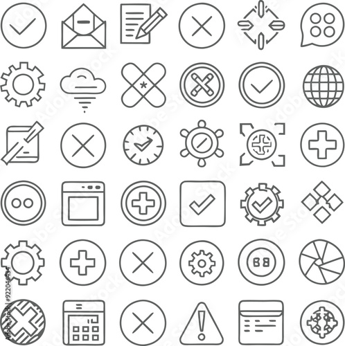 a set of icons that include various types of items