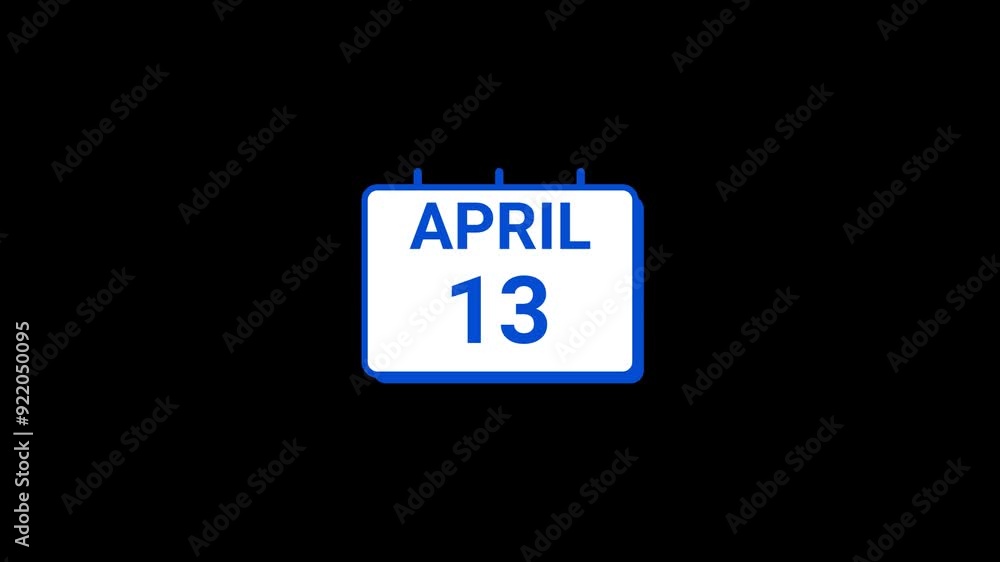 13 April calendar icon Animation 13 April calendar icon Animation