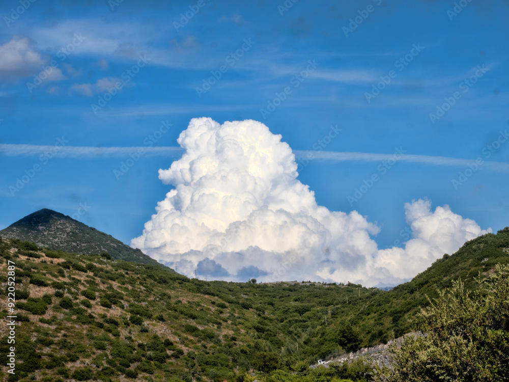 Big white cloud over the hill, Albania