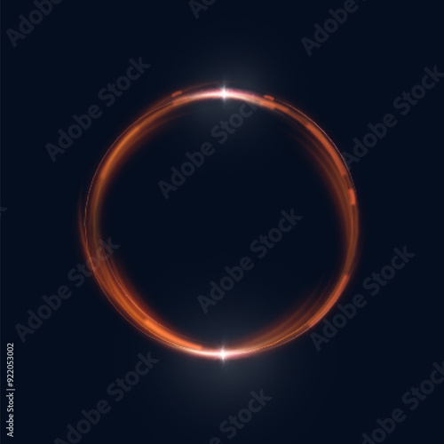 Glowing bright portal-podium. Round teleportation portal with special light effects on transparent background. Vector