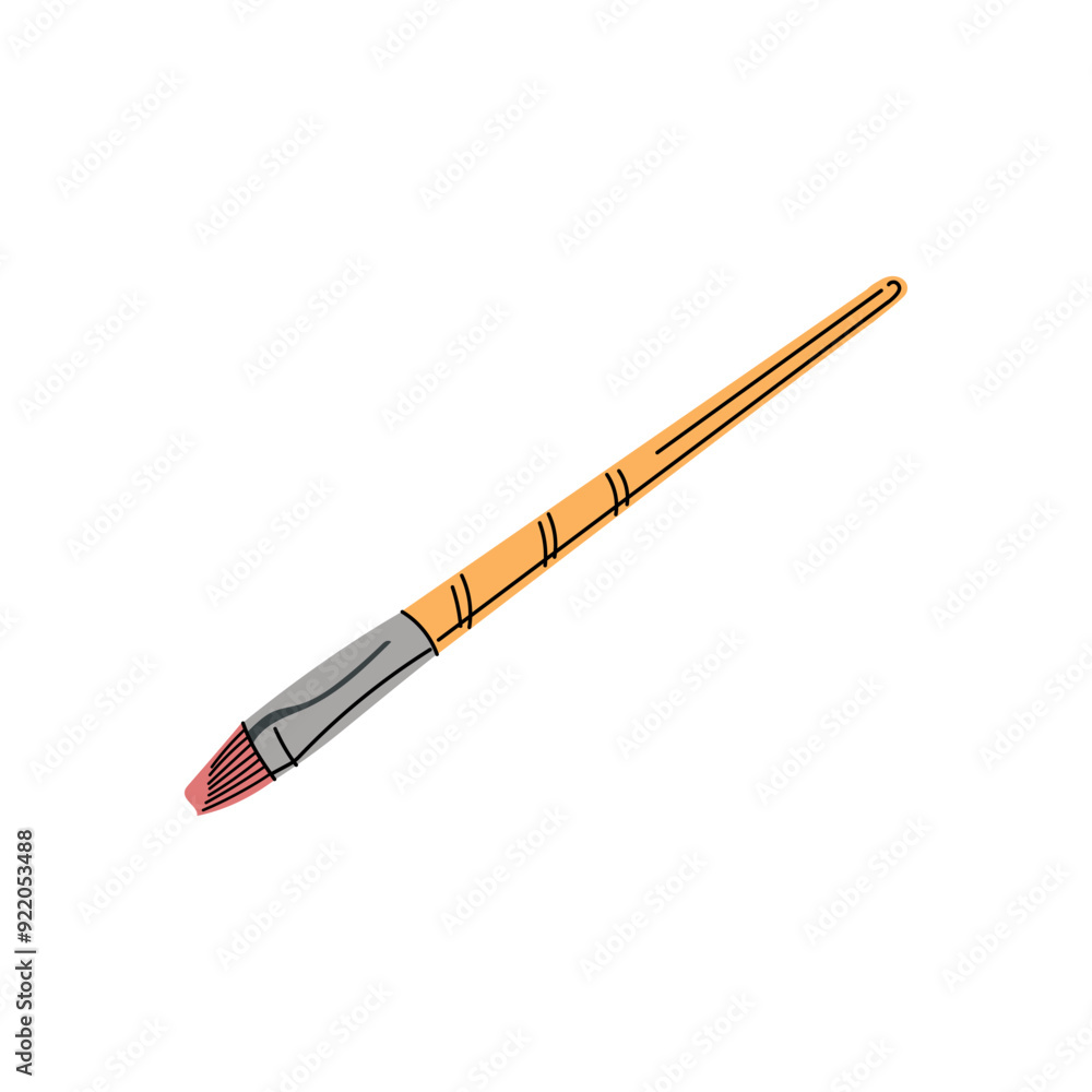 Vector flat style school and art supplies Illustration. Detailed style brush for drawing sketch. Vintage sketch element. Back to School. School essential illustration. Vector flat style school and art supplies Illustration. Detailed style brush for drawing sketch. Vintage sketch element. Back to School. School essential illustration.
