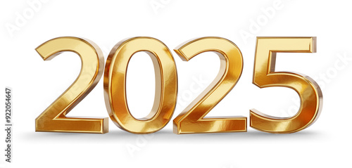 year 2025 golden metallic, ...