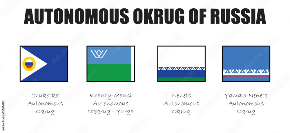 Autonomous Okrug of Russia, flags of okrug Autonomous Okrug of Russia, flags of okrug
