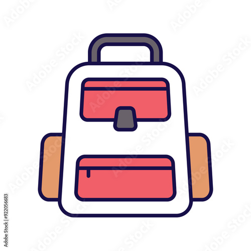 bag color line icon with white background vector stock illustration