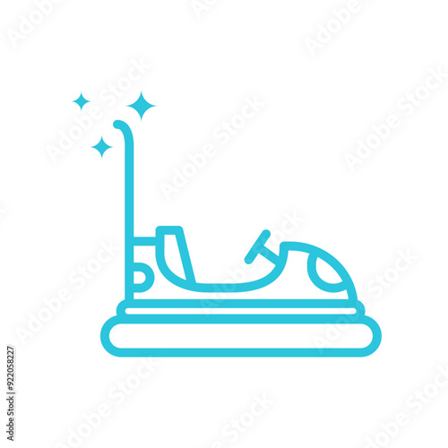 Autodrome lunapark car icon. Isolated on white background. From blue icon set