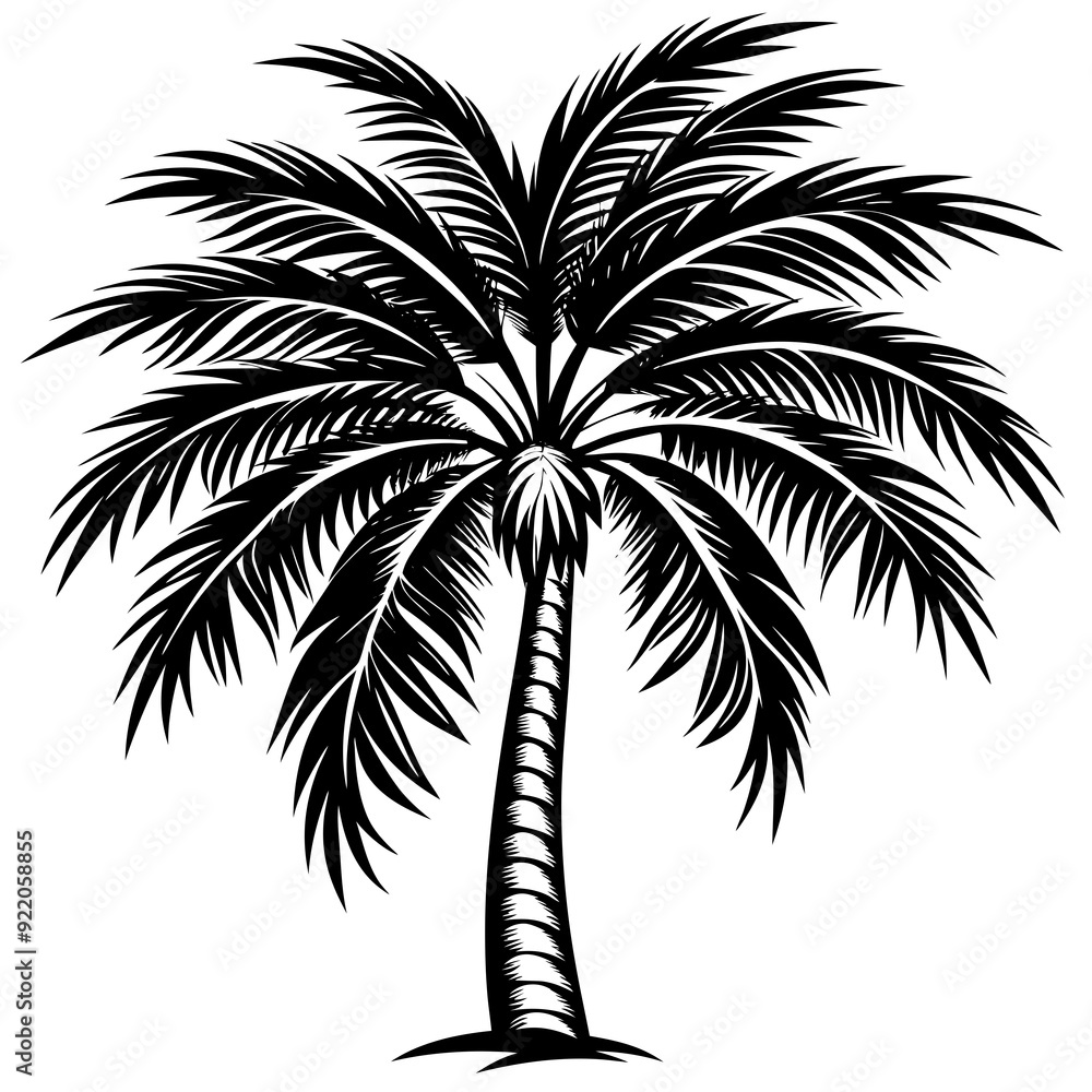 Areca palm plant silhouette vector illustration Areca palm plant silhouette vector illustration